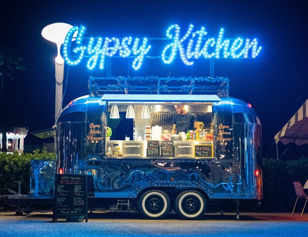 vegetarian street food and food truck