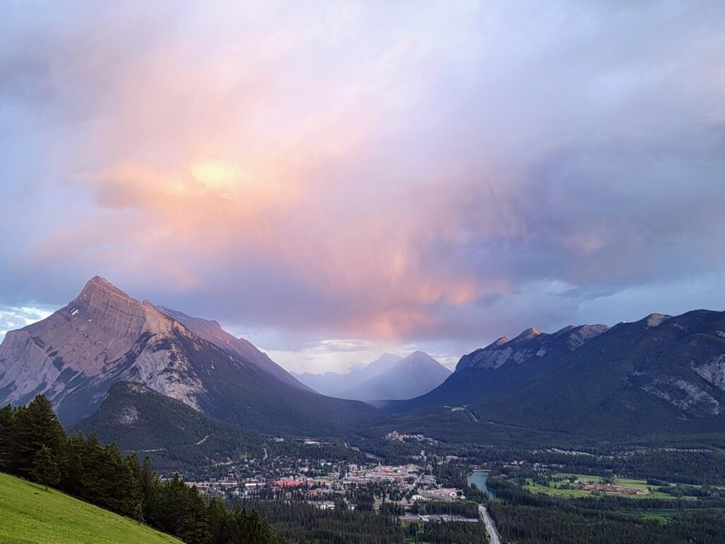 banff itinerary town of banff from mount norquay lookout