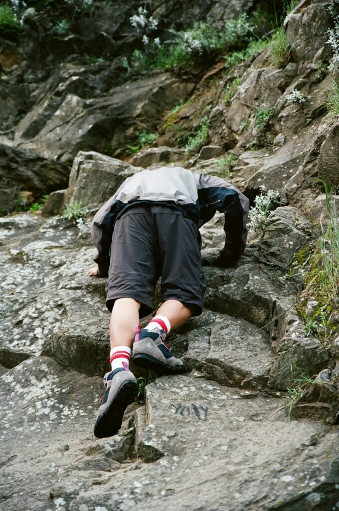 kid hiking in boots