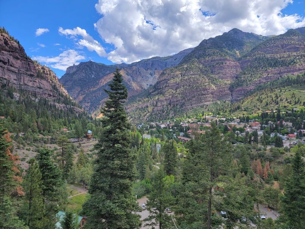 bird's eve view of the town of Ouray in southern colorado