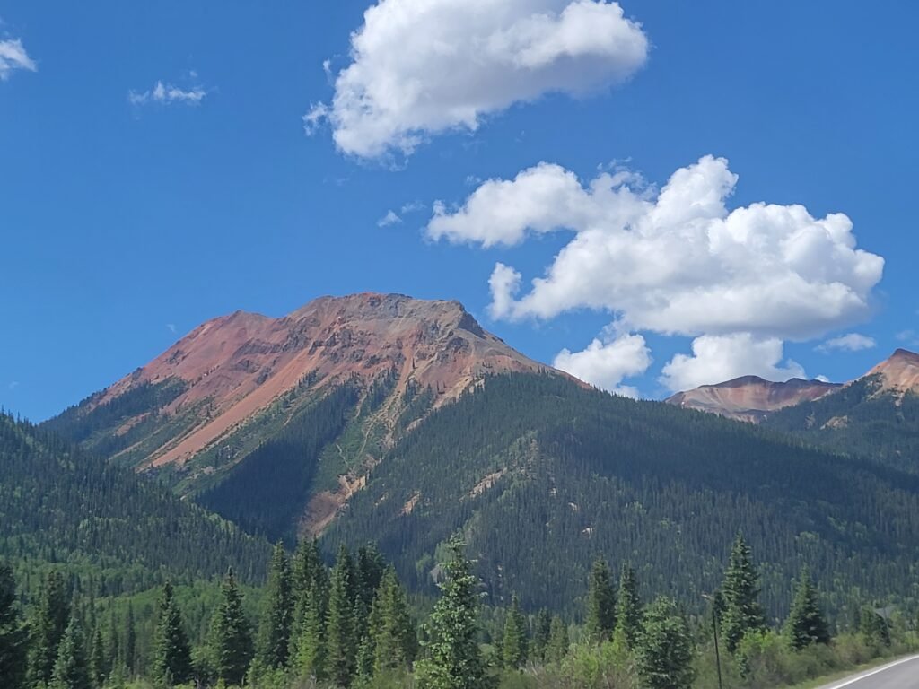 mountain views from the million dollar highway in southern colorado