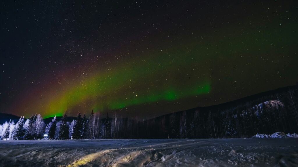 northern lights in fairbanks alaska in winter