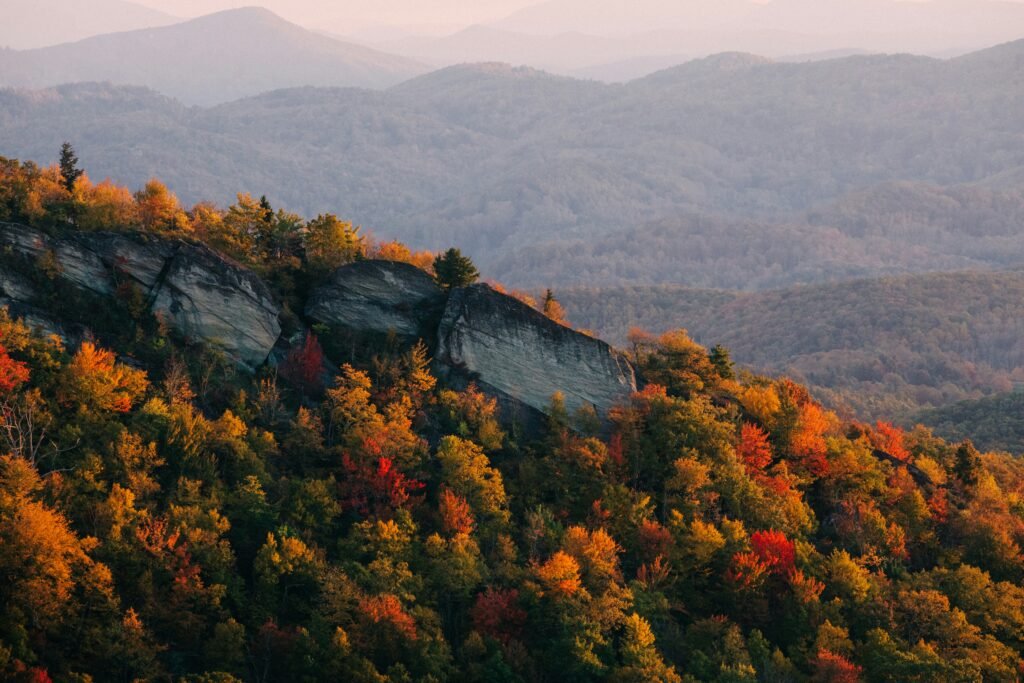 blue ridge mountains asheville north carolina winter