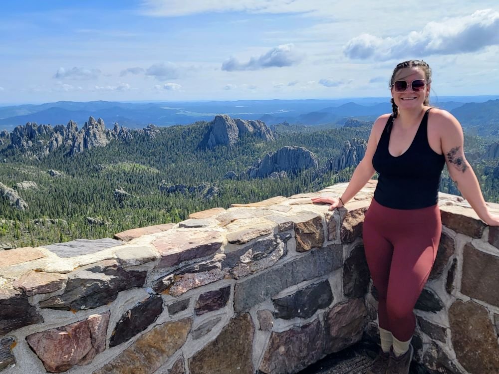 ashlyn at the top of black elk peak