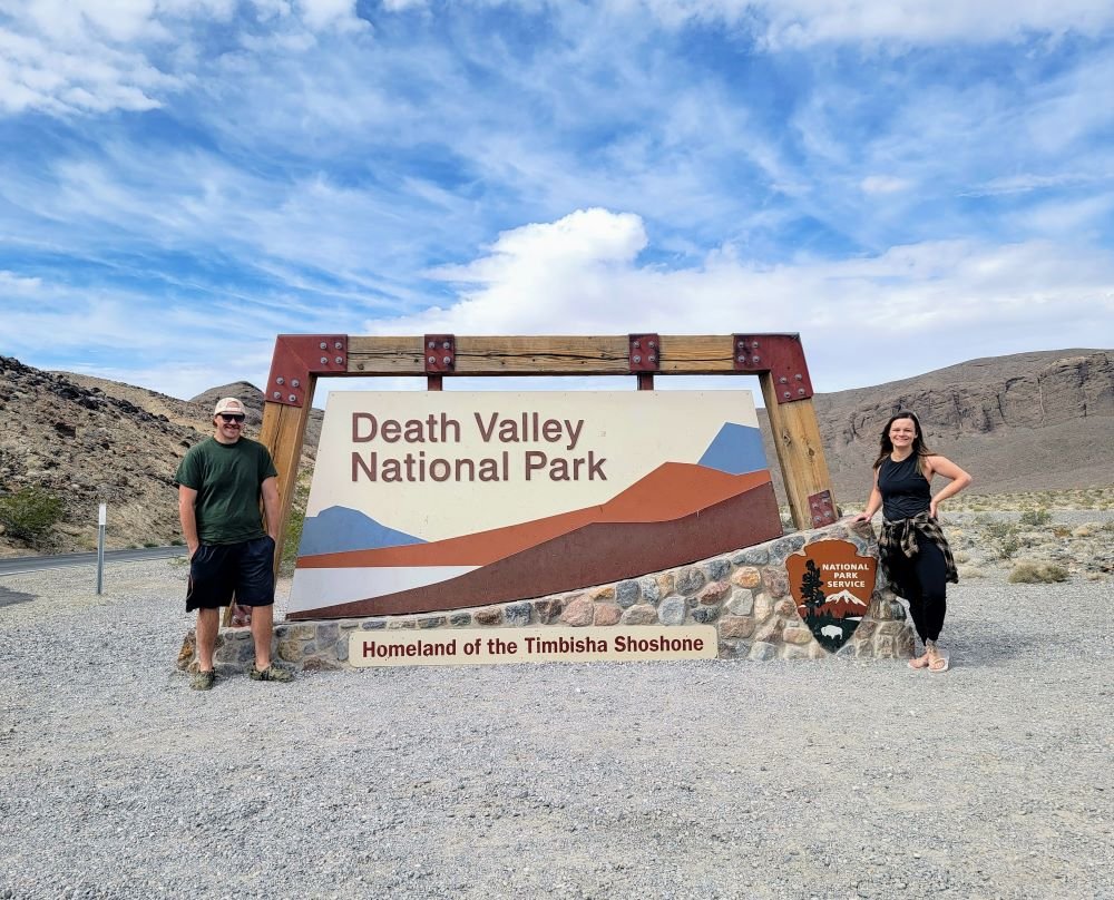 hunter and i with the death valley national park sign