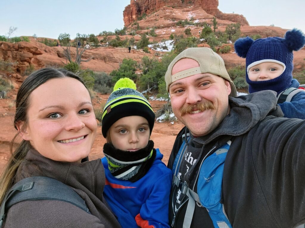 our family in sedona arizona on a travel nurse assignment