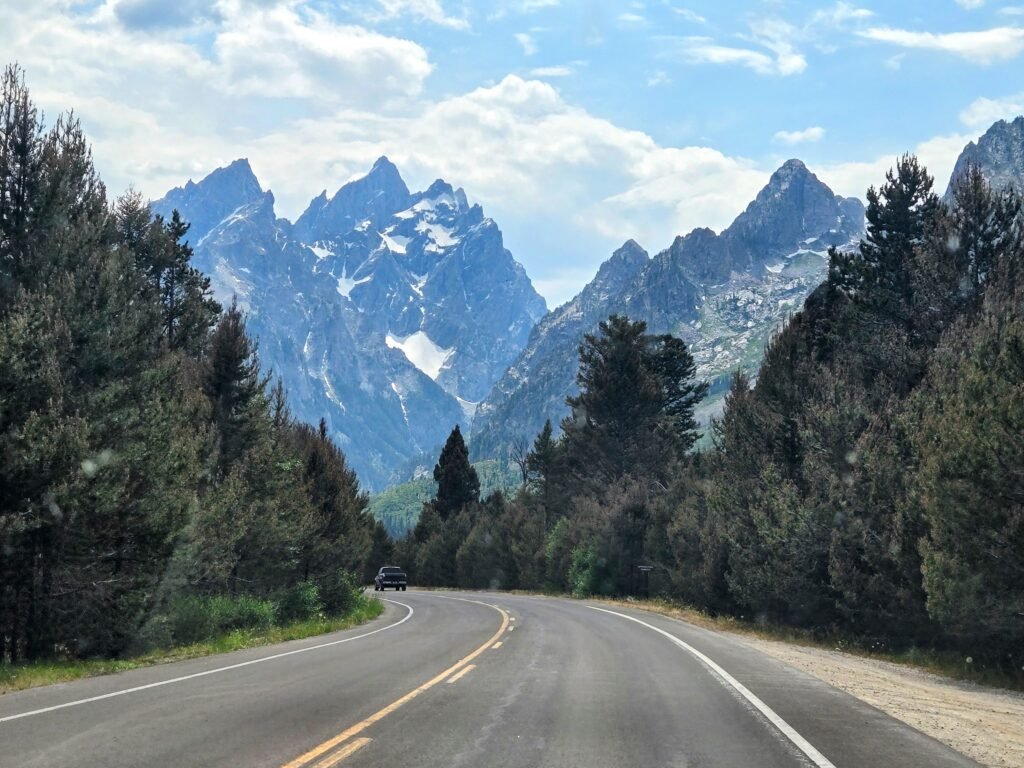 the tetons from the road