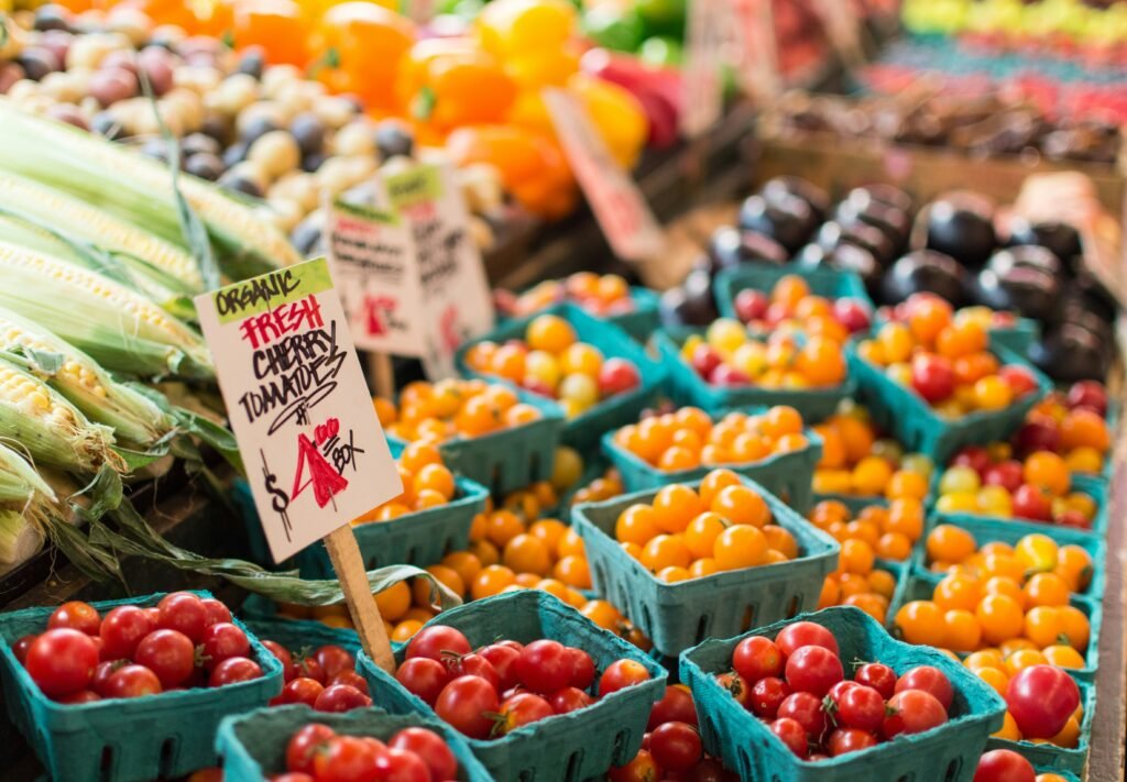 a farmers' market display