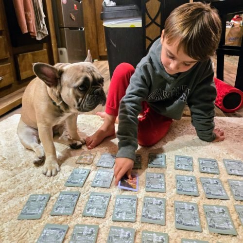 cooper playing match game. one of the non traditional ways we like to homeschool